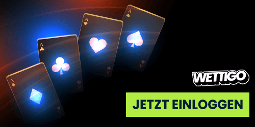 Spielkarten mit Einloggen Button bei Wettigo