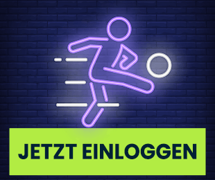 Sportspieler Symbol mit Einloggen Button